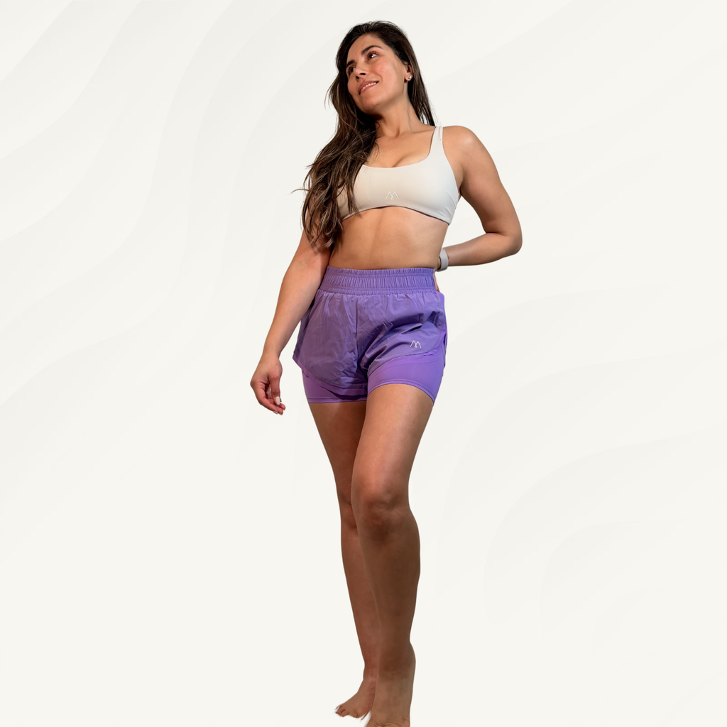 Short Running 2 en 1 Lila