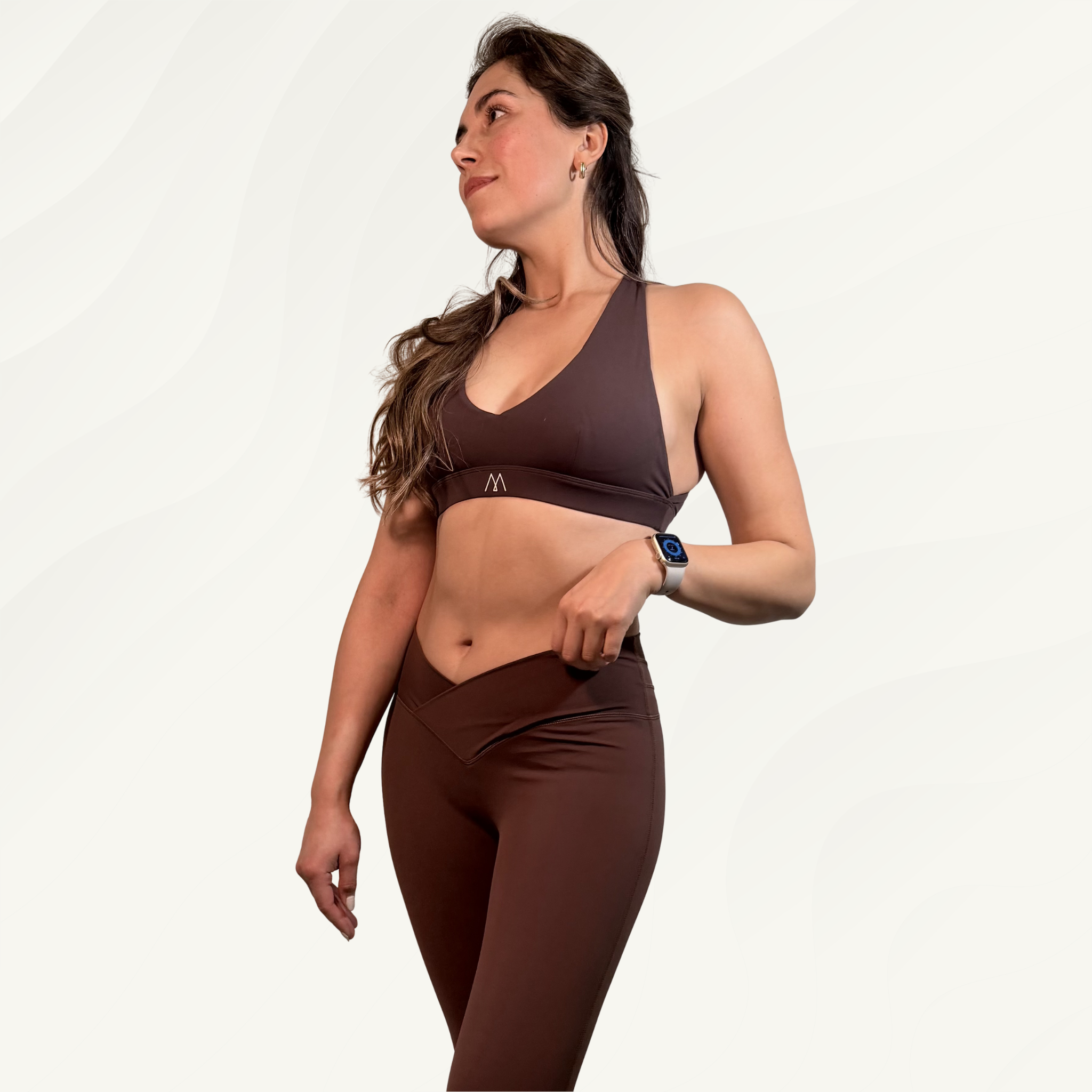Legging Pantalón Calza deportiva color café coffee
