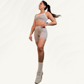 Conjunto Calza corta Short Peto Top Gris Claro