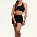 Conjunto Short Peto Espalda cruzada negra