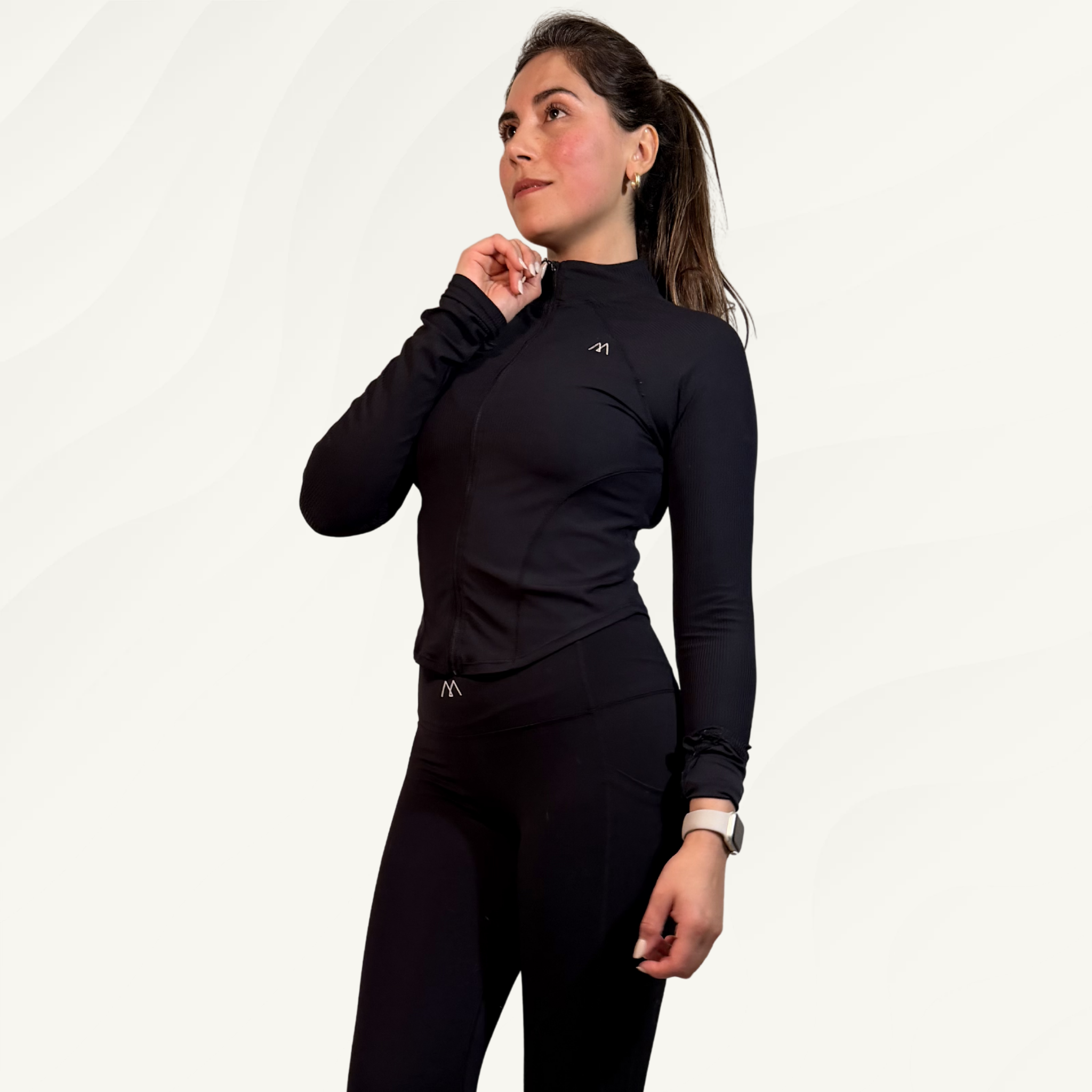 Chaqueta deportiva slim fit negra