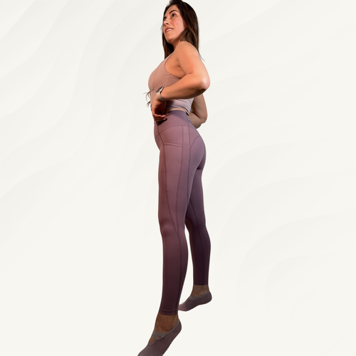 Conjunto Calza legging top lila Pilates