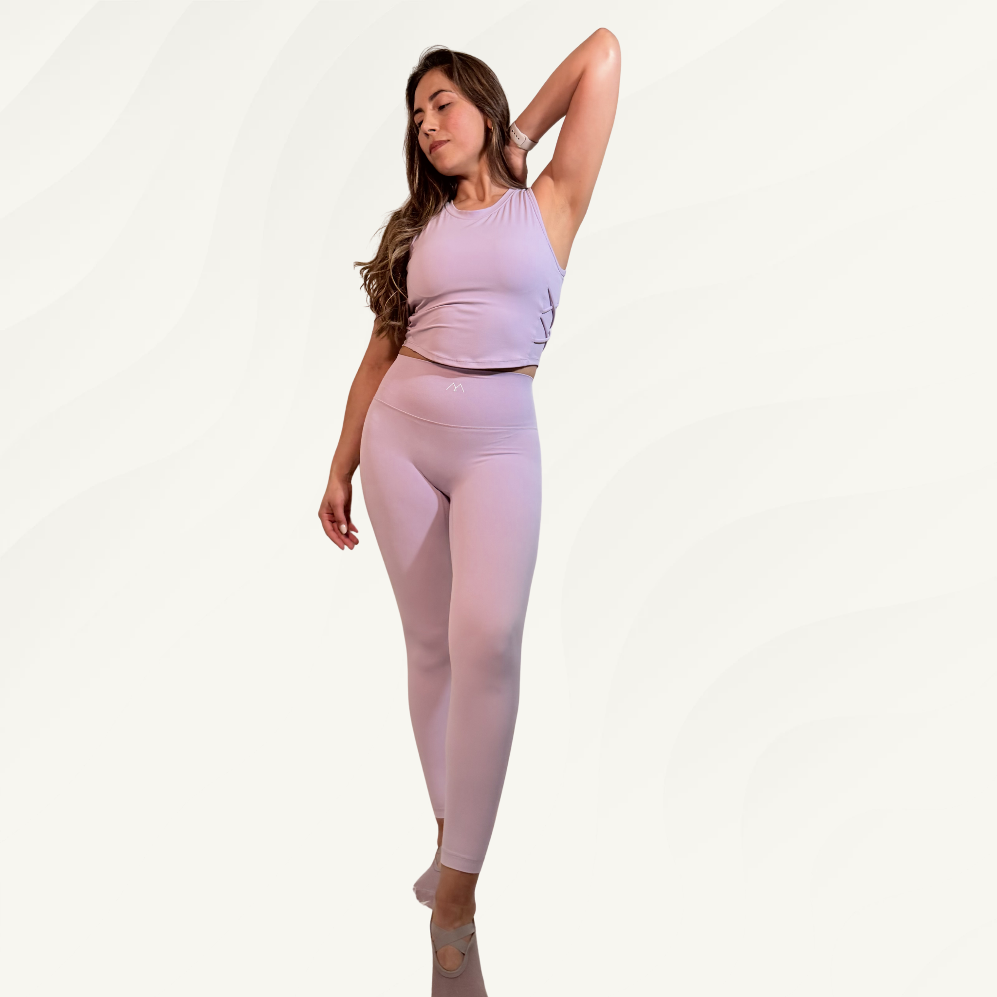 Conjunto Legging top cintura alta color lila