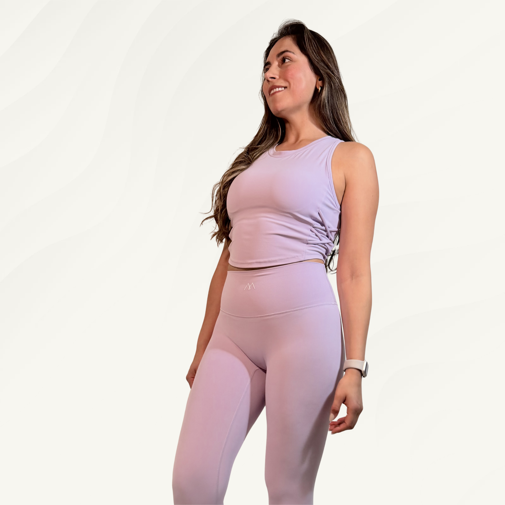 Conjunto Legging top cintura alta color lila